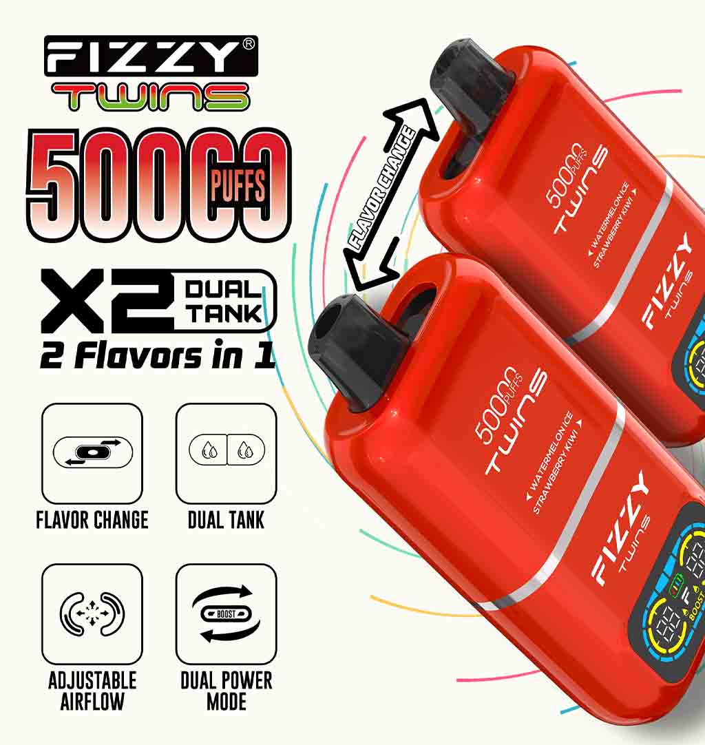 Fizzy Twins 50000 Puffs Dual Flavors Disposable Vapes