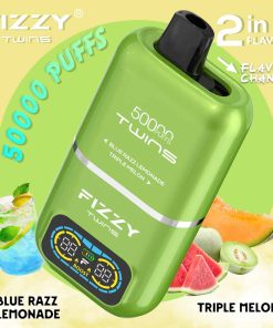 Fizzy Twins 50K Puffs Dual Flavors Vape jetable Wholesale blue razz lemonade