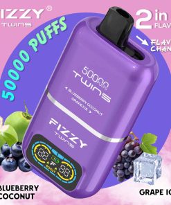 Fizzy Twins 50K Puffs Dual Flavors Vape jetable Wholesale blueberry coconut
