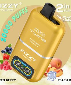 Fizzy Twins 50K Puffs Dual Flavors Disposable Vape Wholesale mixed berry (en anglais)
