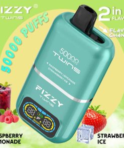 Fizzy Twins 50K Puffs Dual Flavors Vape jetable en gros framboise limonade