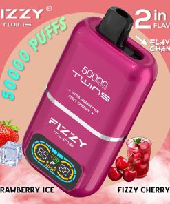 Fizzy Twins 50K Puffs Dual Flavors Vape jetable Wholesale strawberry ice